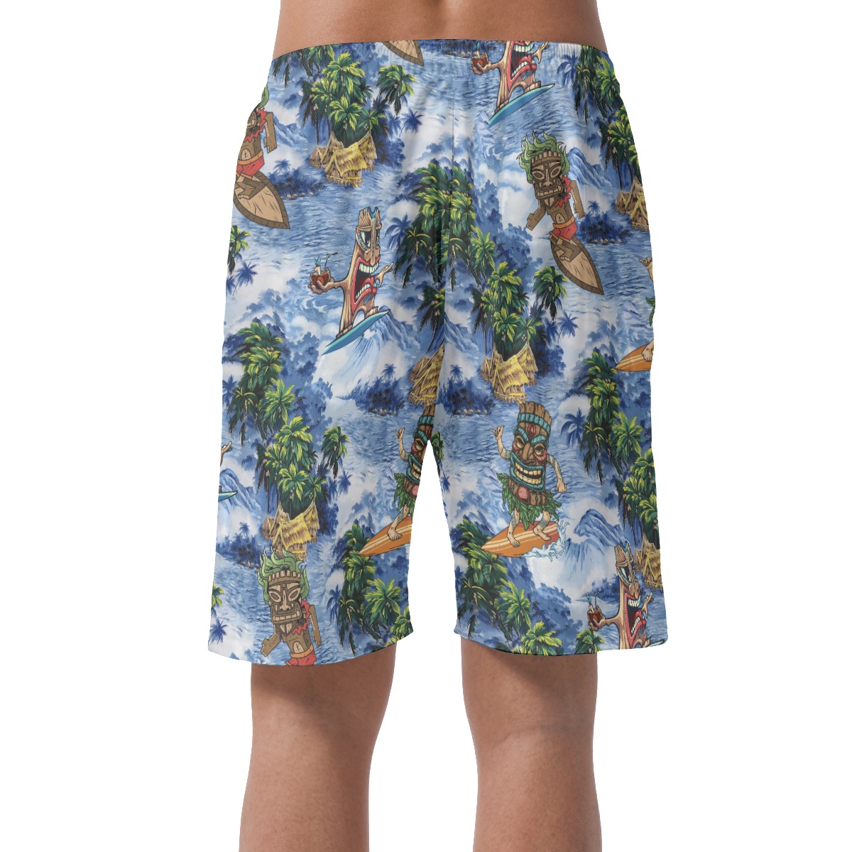 Tropical Tiki Surfing Summer Beach Shorts For Men