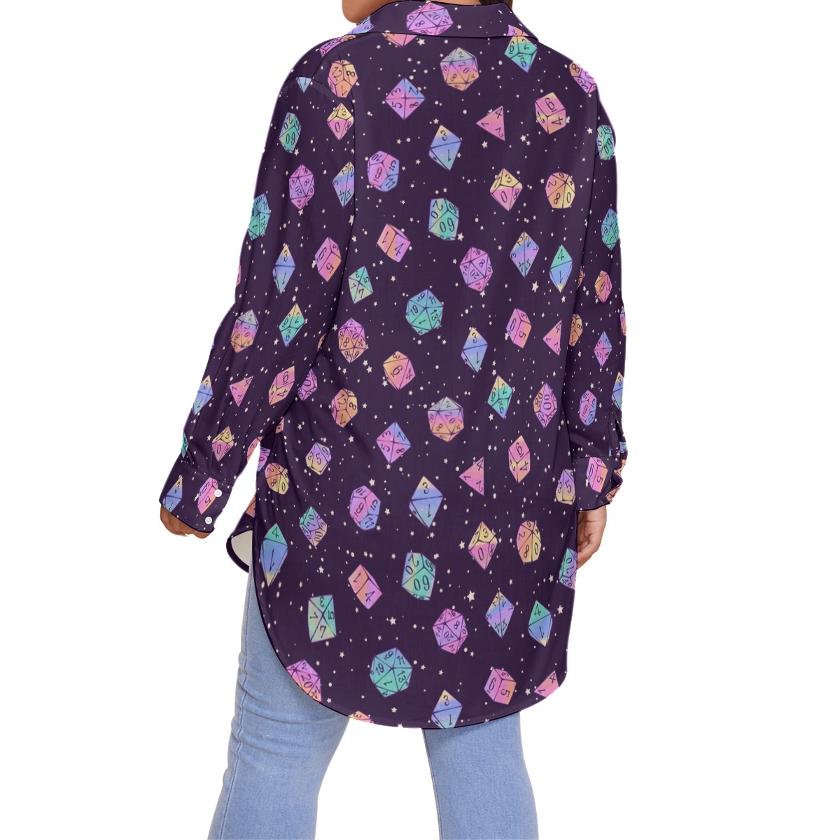 Dungeons and Dragons Dice Long Sleeve Hawaiian Shirt