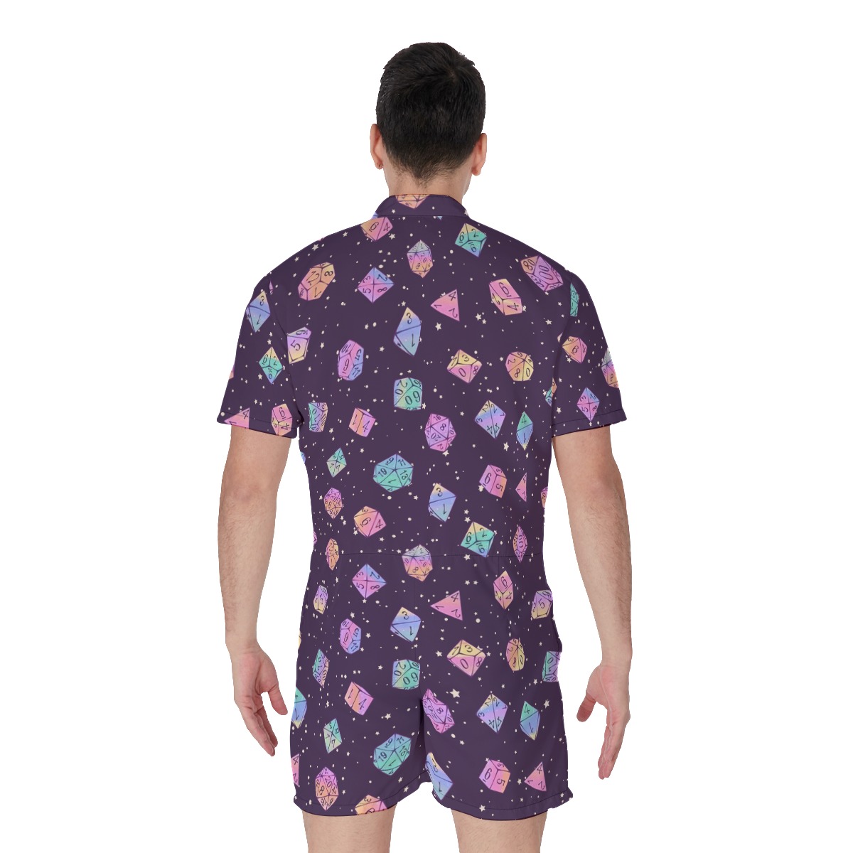 DND Dice Purple Men's Romper