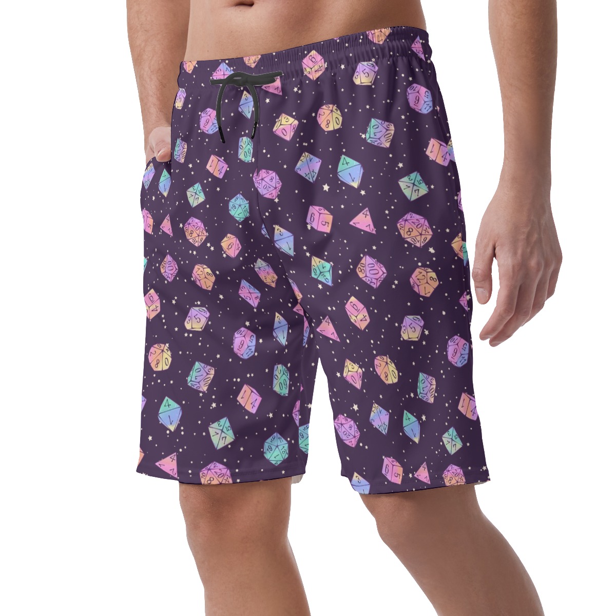 DND Dice Purple Men's Hawaiian Shorts