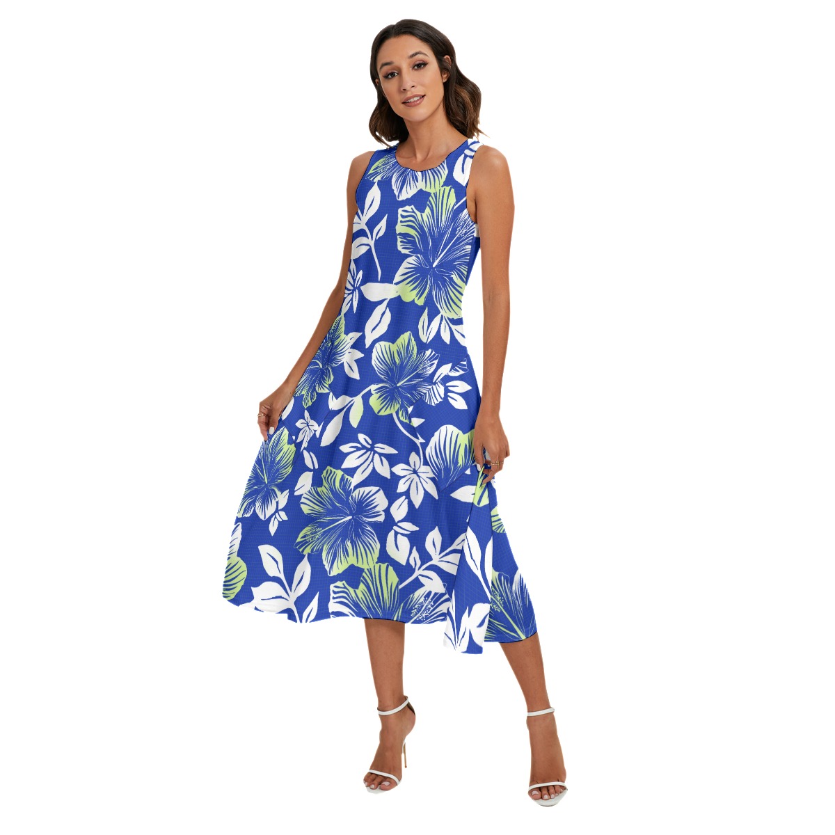 Hibiscus Blue Hawaiian Dress With Pockets - variant image 1