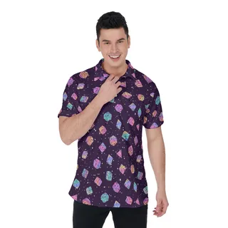 Dungeons and Dragons Purple Dice Men's Polo Shirt