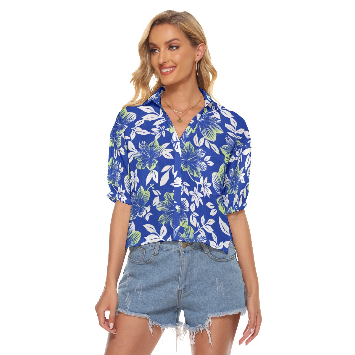 Vintage Tropical Hawaiian Crop Top For Women - variant image 1