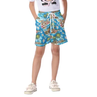 Cute Dinosaur Tropical Hawaiian Beach Shorts For Kids
