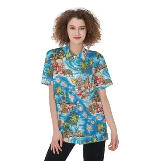 Tropical Dinosaur Women's Hawaiian Shirt