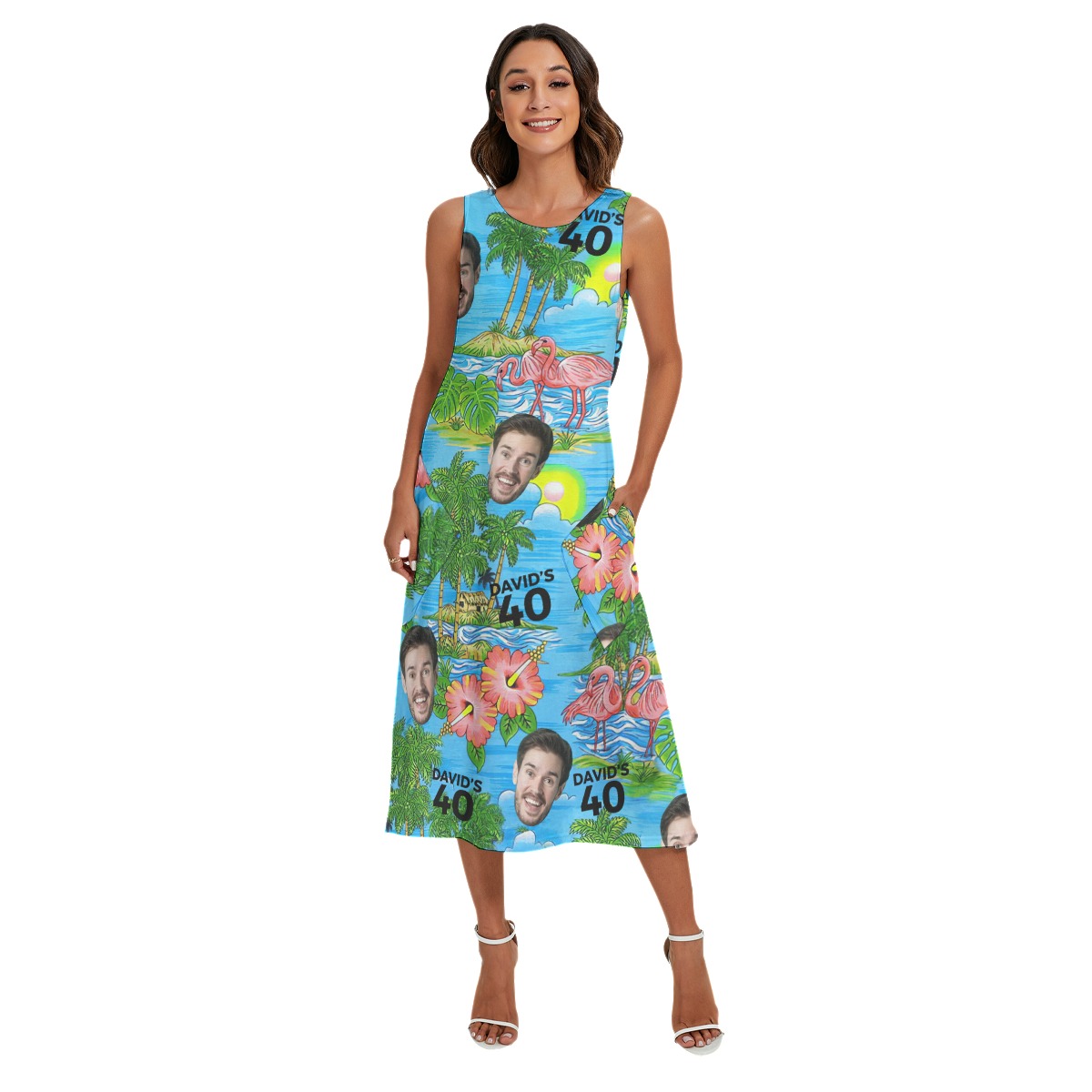 Birthday Beach Hawaiian Dress With Custom Face And Name - variant image 1