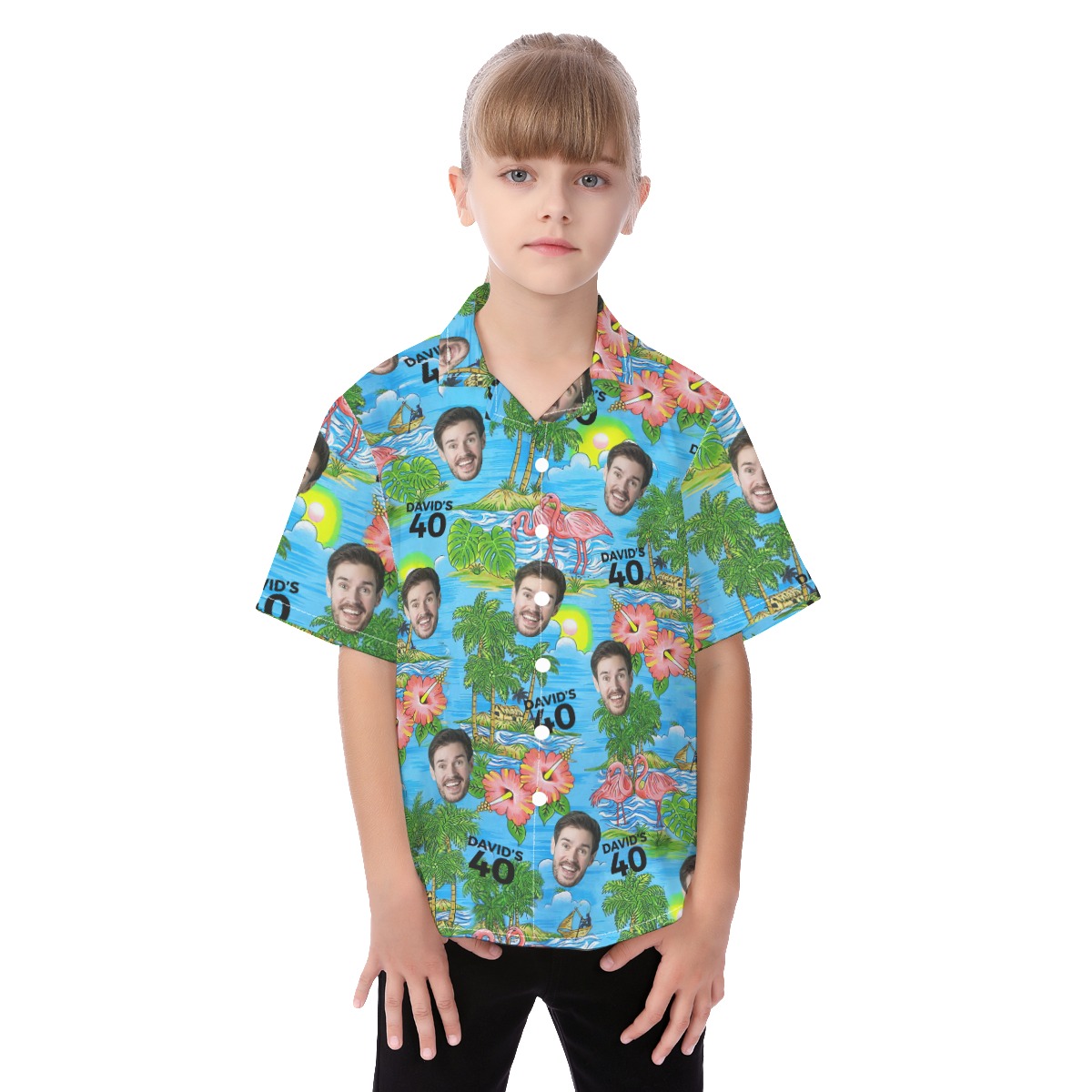 Custom Face Birthday Kid's Hawaiian Shirt - variant image 1