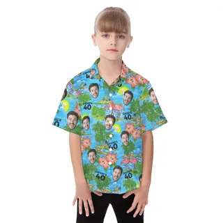 Custom Face Birthday Kid's Hawaiian Shirt