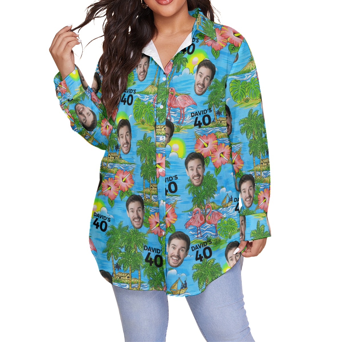 Custom Face Birthday Plus Size Hawaiian Shirt - variant image 1
