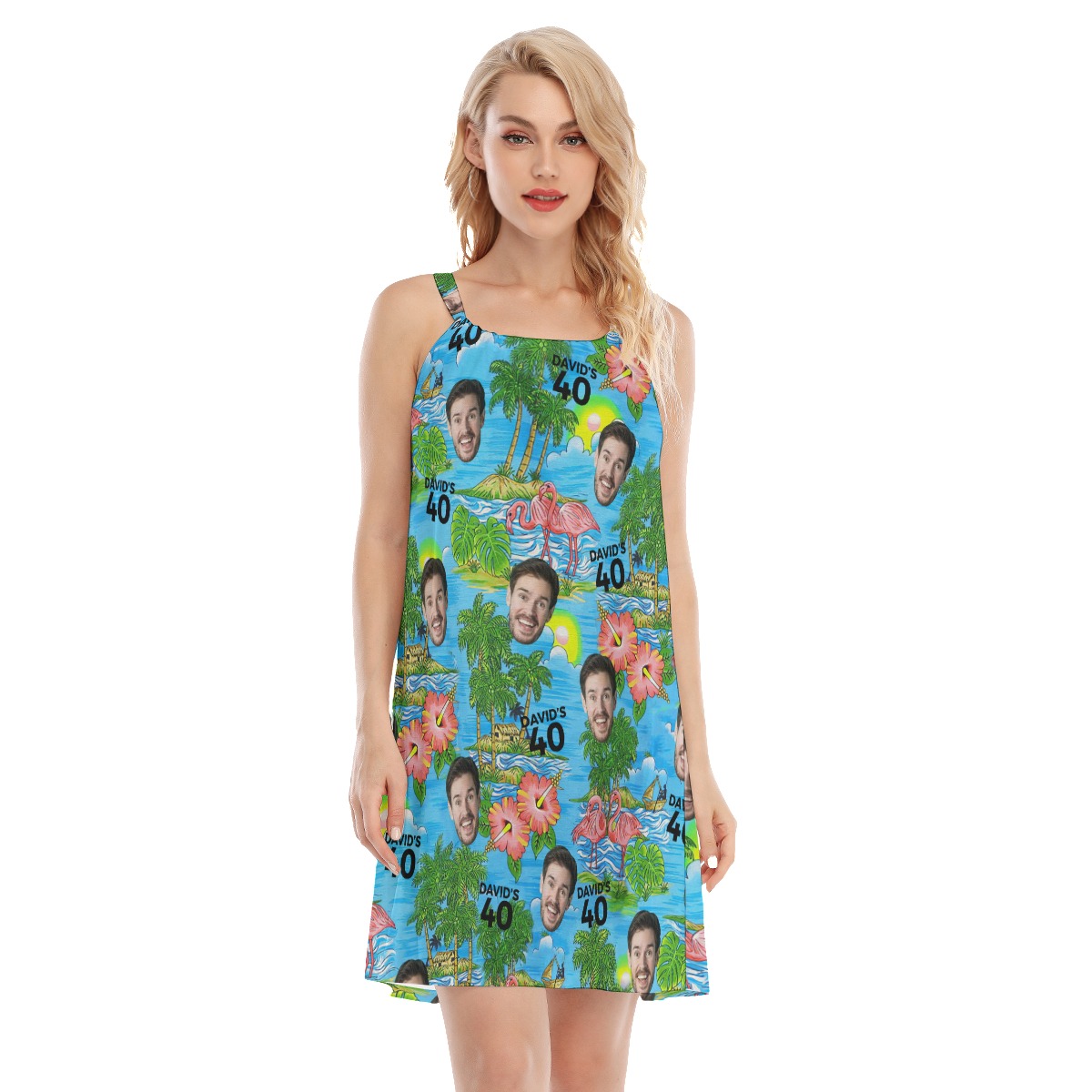 Custom Face And Text Cami Dress For Special Birthday Gift - variant image 1