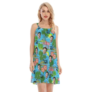 Custom Face And Text Cami Dress For Special Birthday Gift