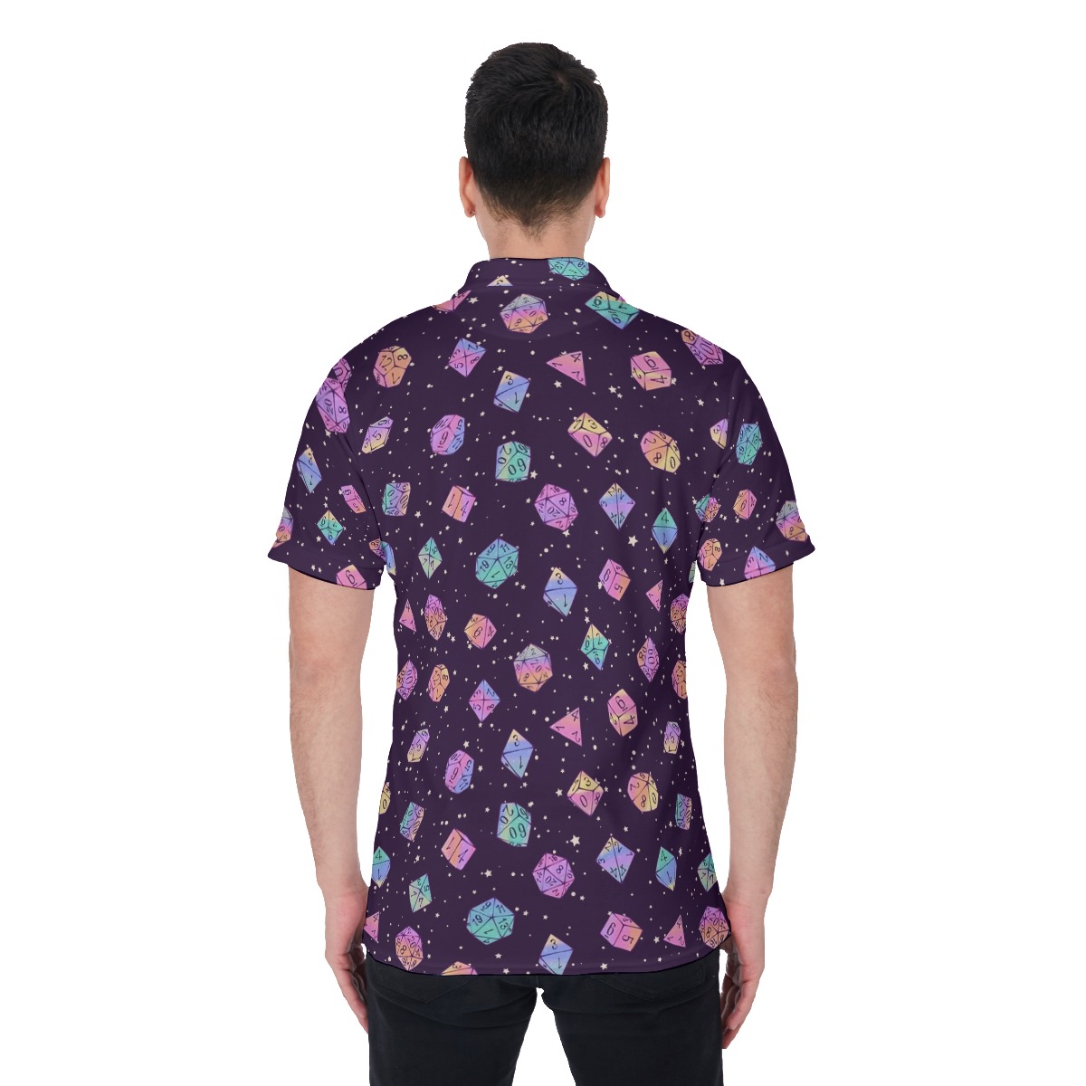 Dungeons and Dragons Purple Dice Men's Polo Shirt