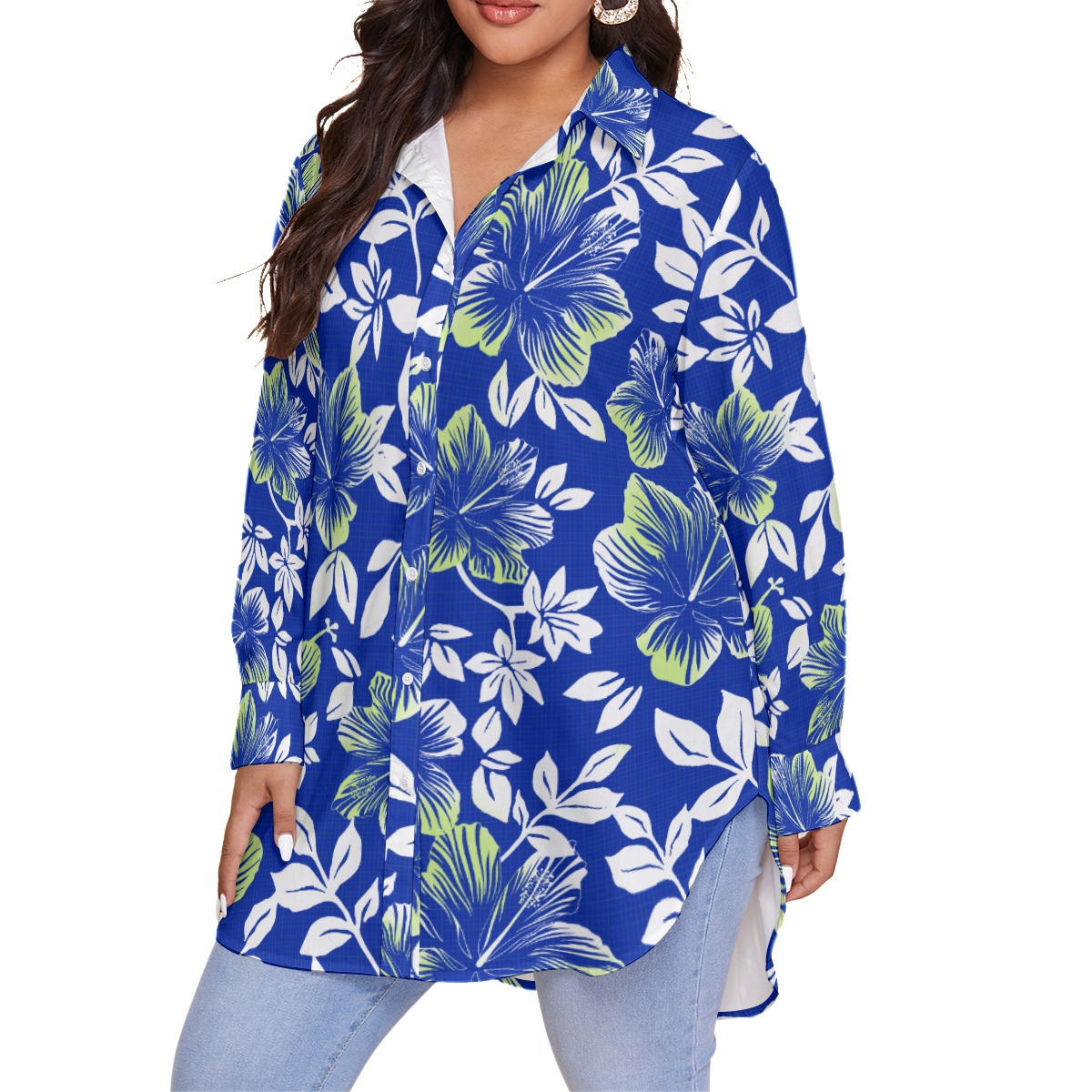 Vintage Tropical Plus Size Hawaiian Shirt For Women