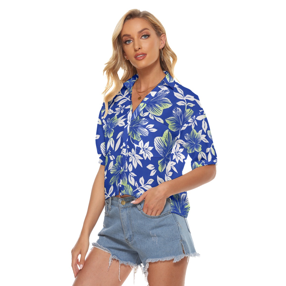 Vintage Tropical Hawaiian Crop Top For Women