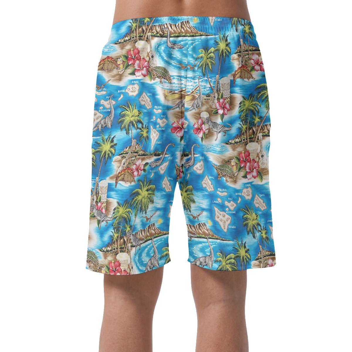 Cool Dinosaur Tropical Summer Beach Shorts For Men
