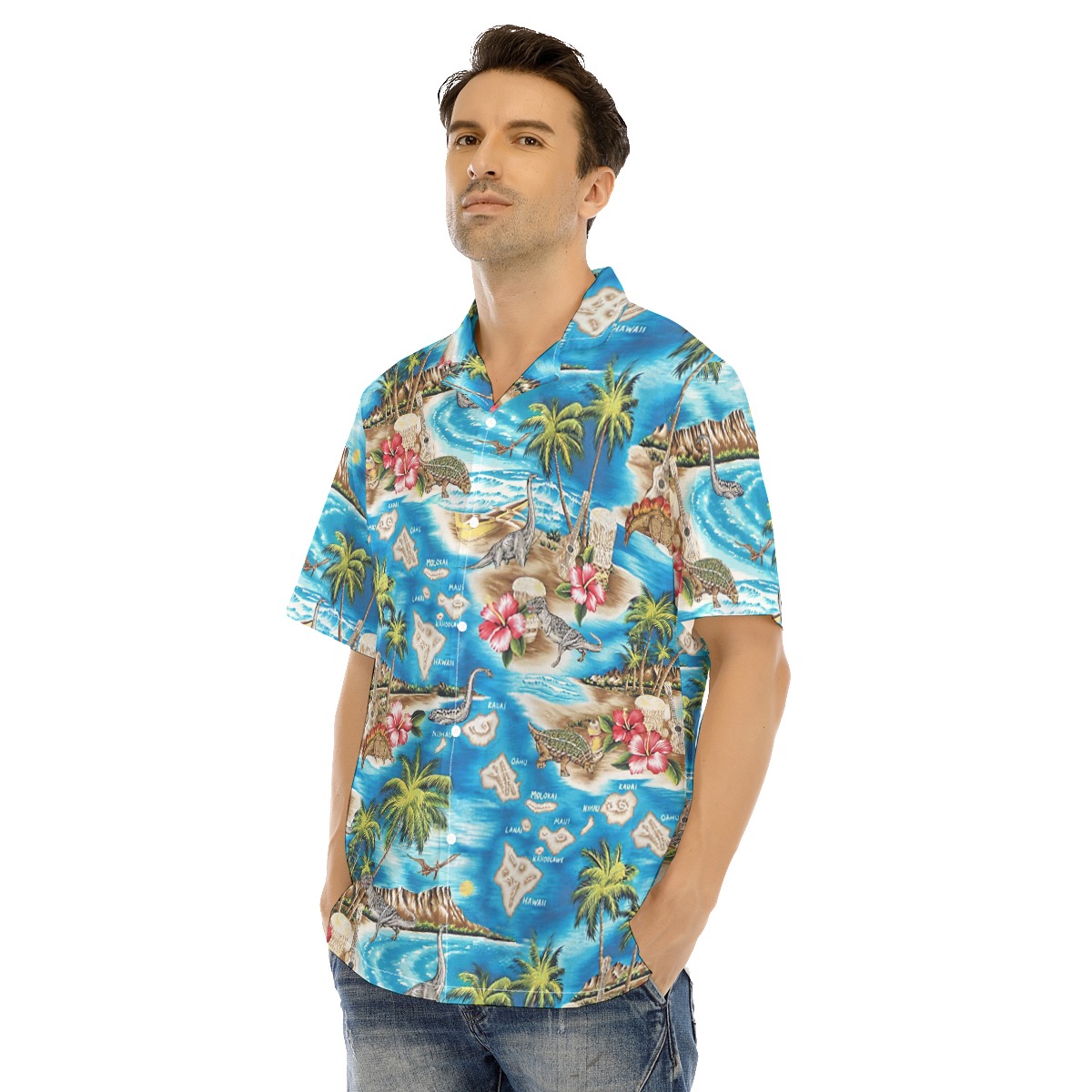 Dinosaur Tropical Men's Hawaiian Shirt