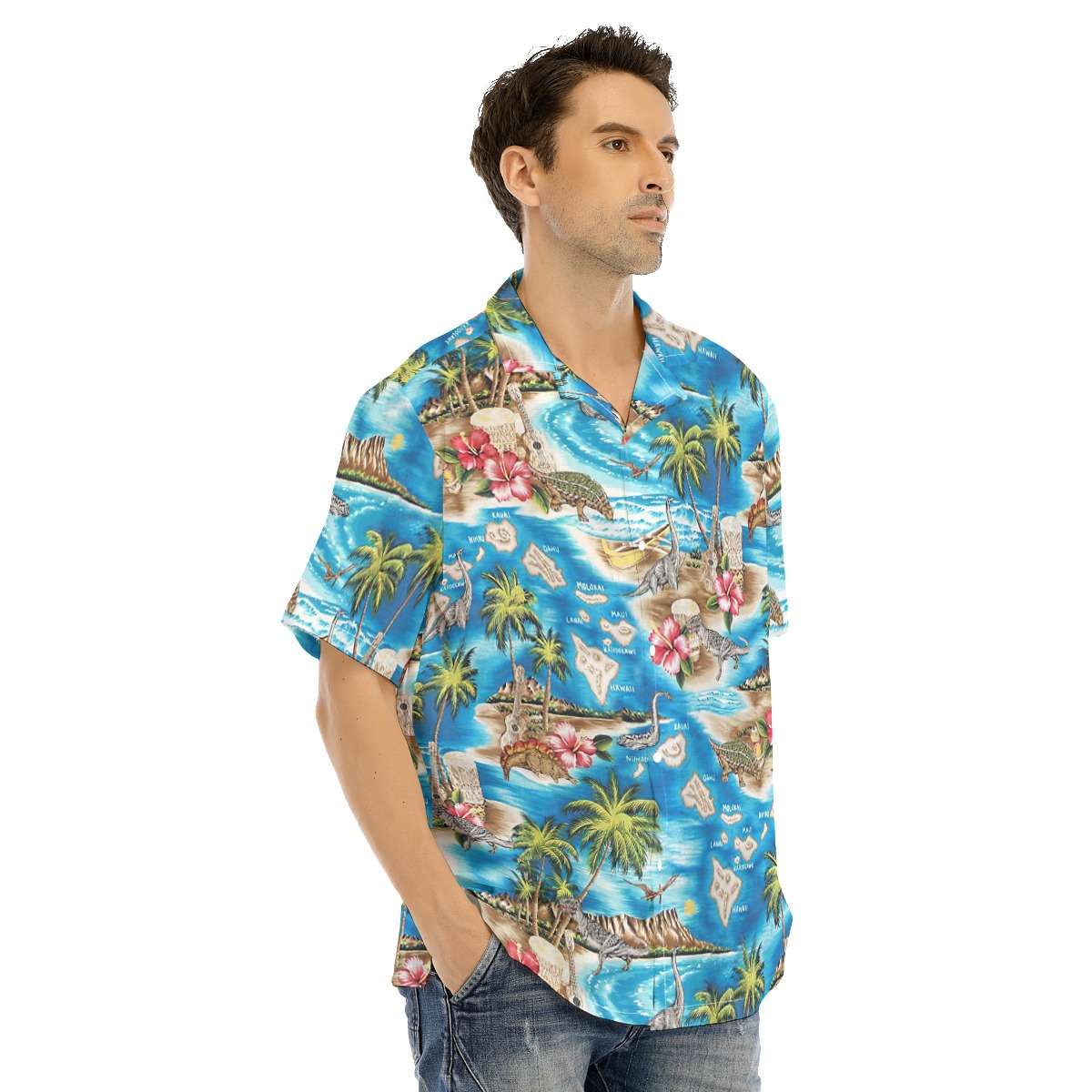 Dinosaur Tropical Men's Hawaiian Shirt