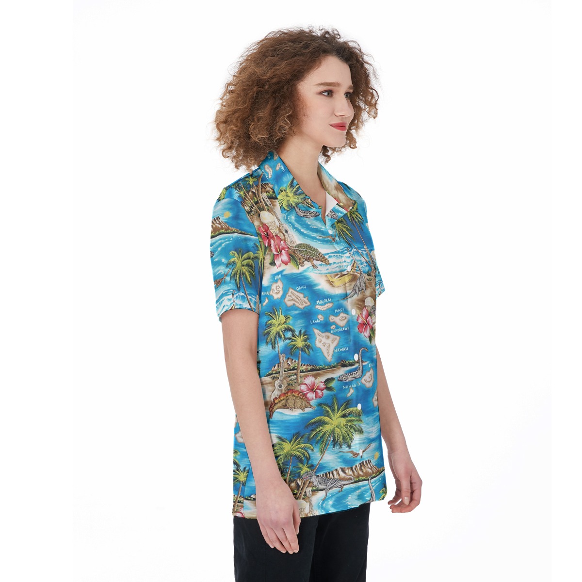 Tropical Dinosaur Women's Hawaiian Shirt