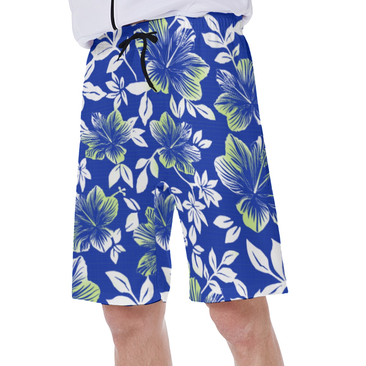 Hibiscus Men's Hawaiian Beach Swim Trunks