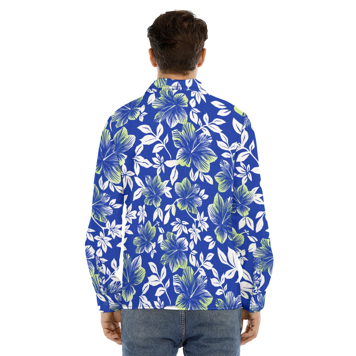 Hibiscus Long Sleeve Men's Hawaiian Shirt