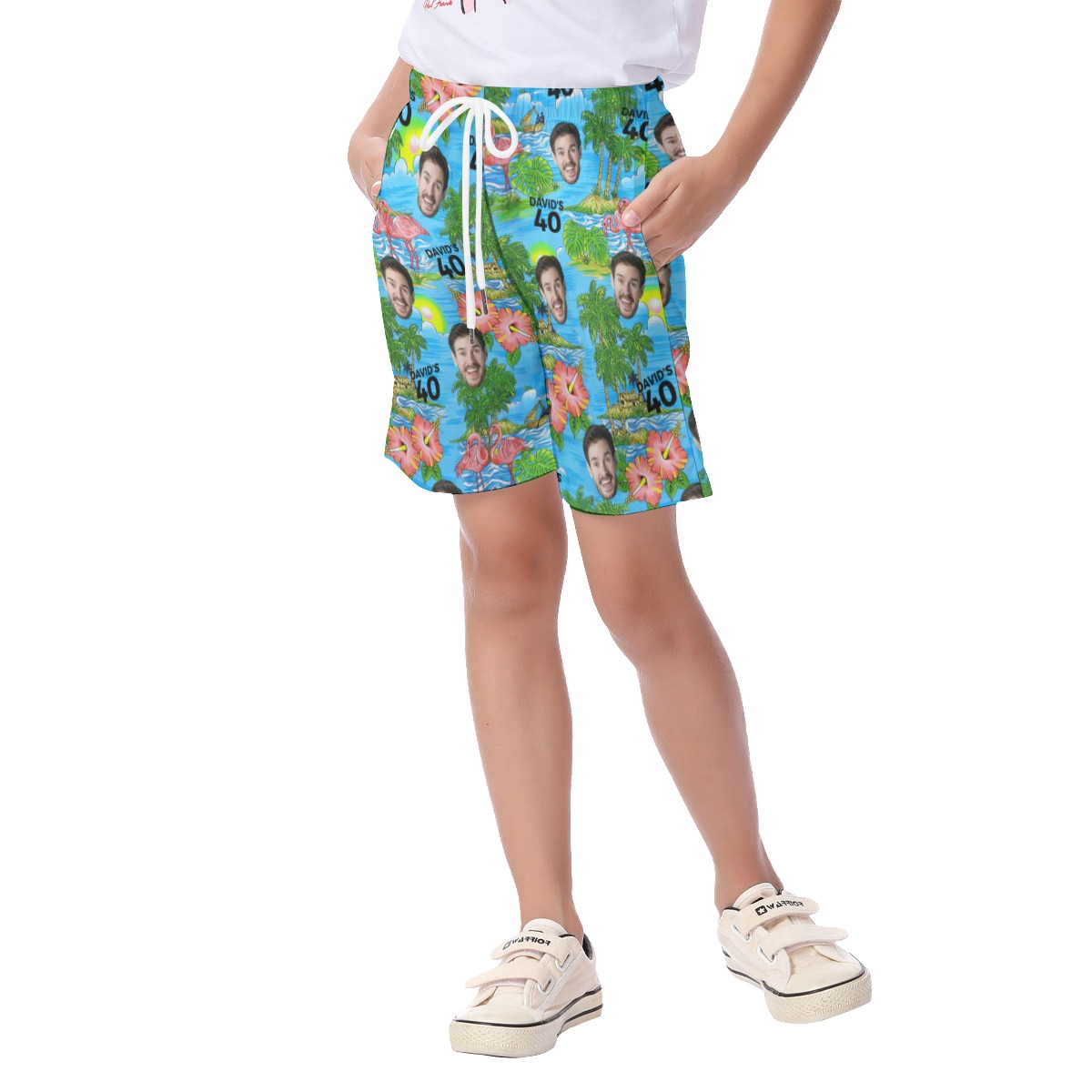 Custom Face Birthday Kid's Hawaiian Shorts