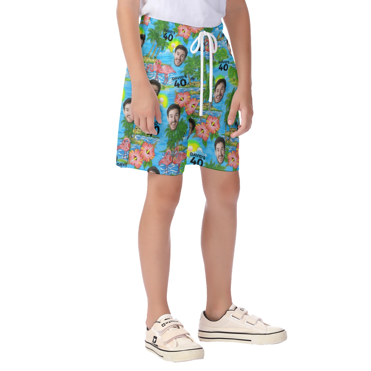 Custom Face Birthday Kid's Hawaiian Shorts