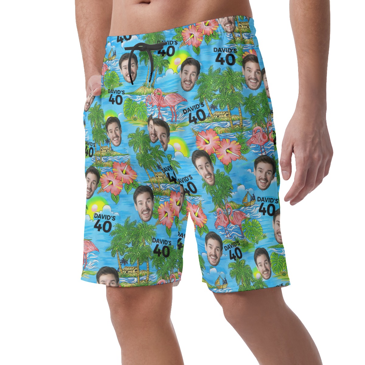 Custom Face And Name Birthday Men's Casual Shorts