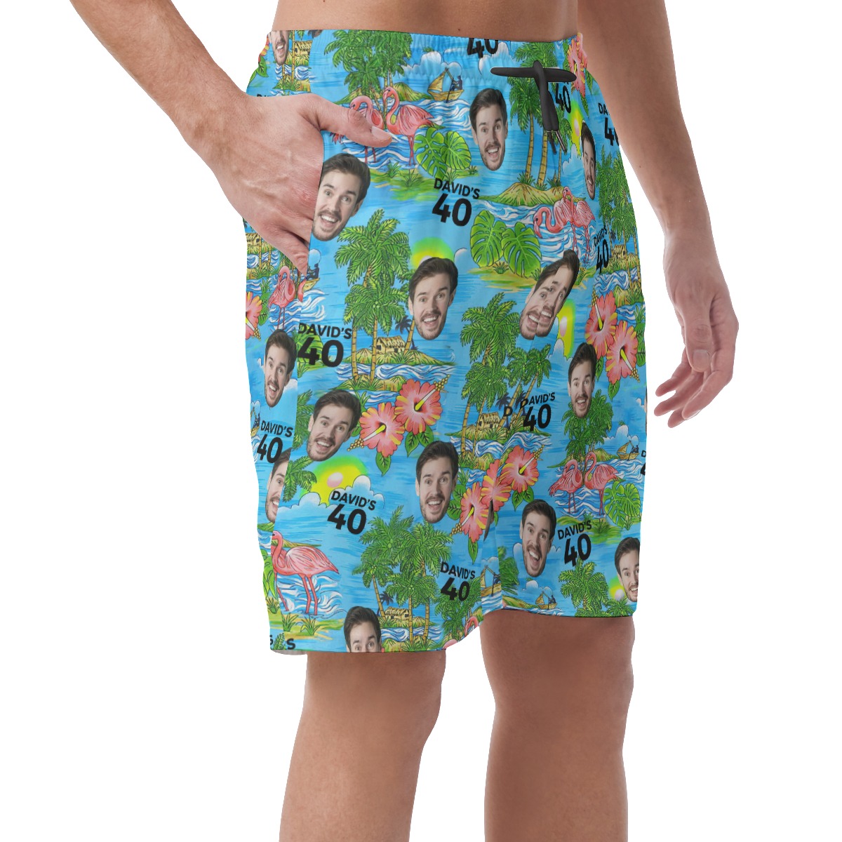 Custom Face And Name Birthday Men's Casual Shorts