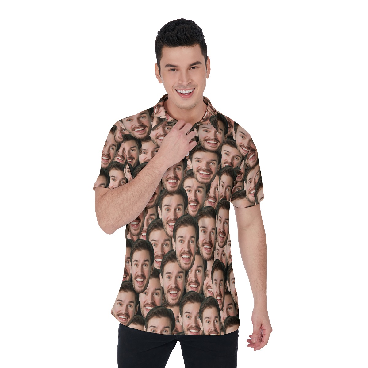 Funny Custom Face Men's Polo Shirt - variant image 1