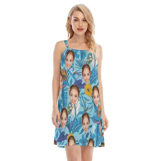 Custom Face Tropical Hawaiian Cami Dress