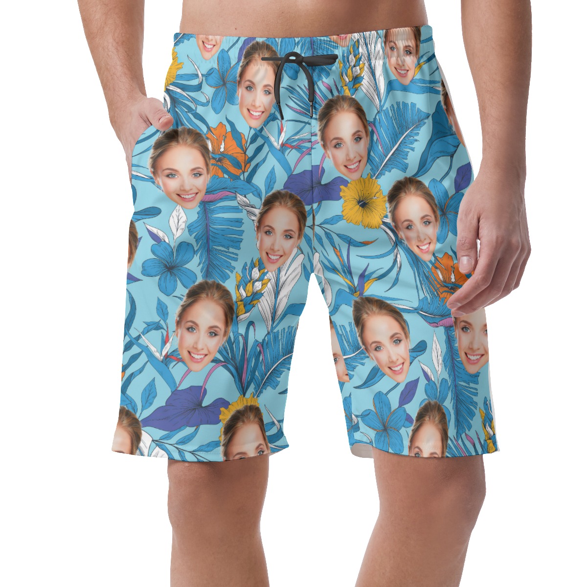 Unique Custom Face Men's Casual Shorts With Pockets - variant image 1
