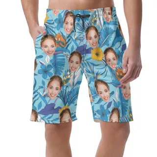 Unique Custom Face Men's Casual Shorts With Pockets