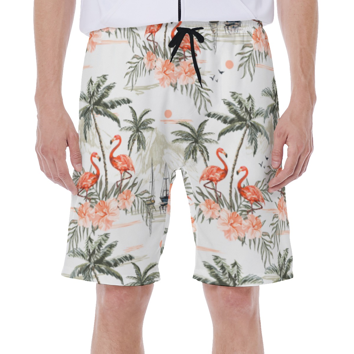 Cool Flamingo Beach Swim Trunks For Men - variant image 1