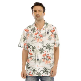 Flamingo Beach Hawaiian Shirt For Men