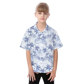 Flamingo Sketch Kid's Hawaiian Shirt