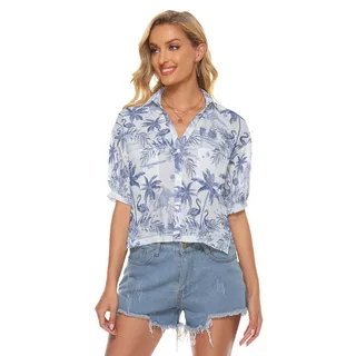Flamingo Beach Crop Top For Hawaiian Outfit