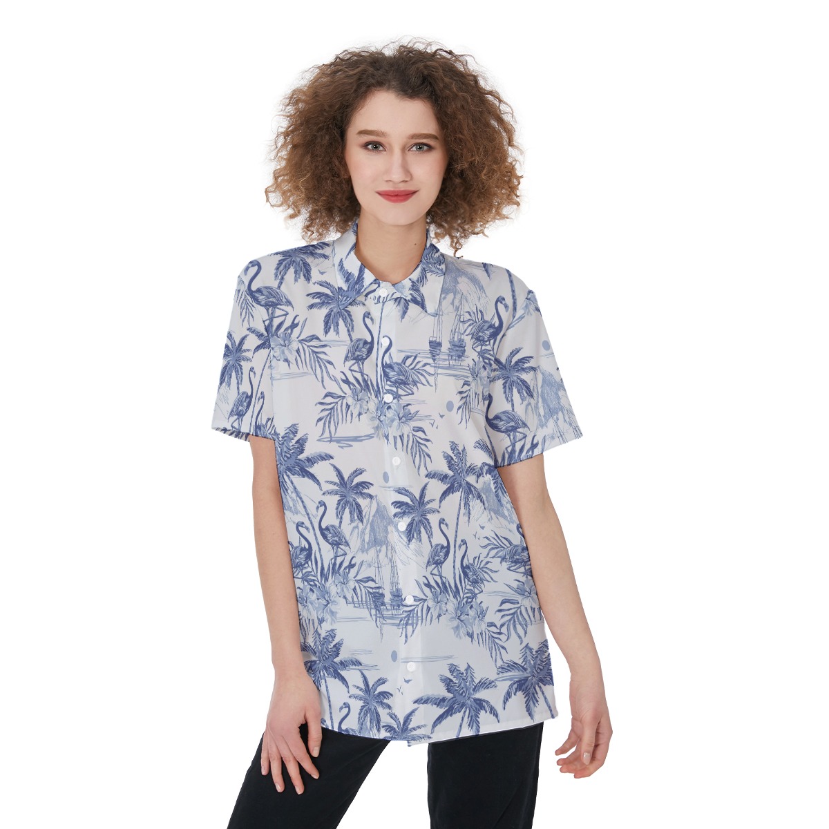 Flamingo Beach Hawaiian Shirt For Women - variant image 1