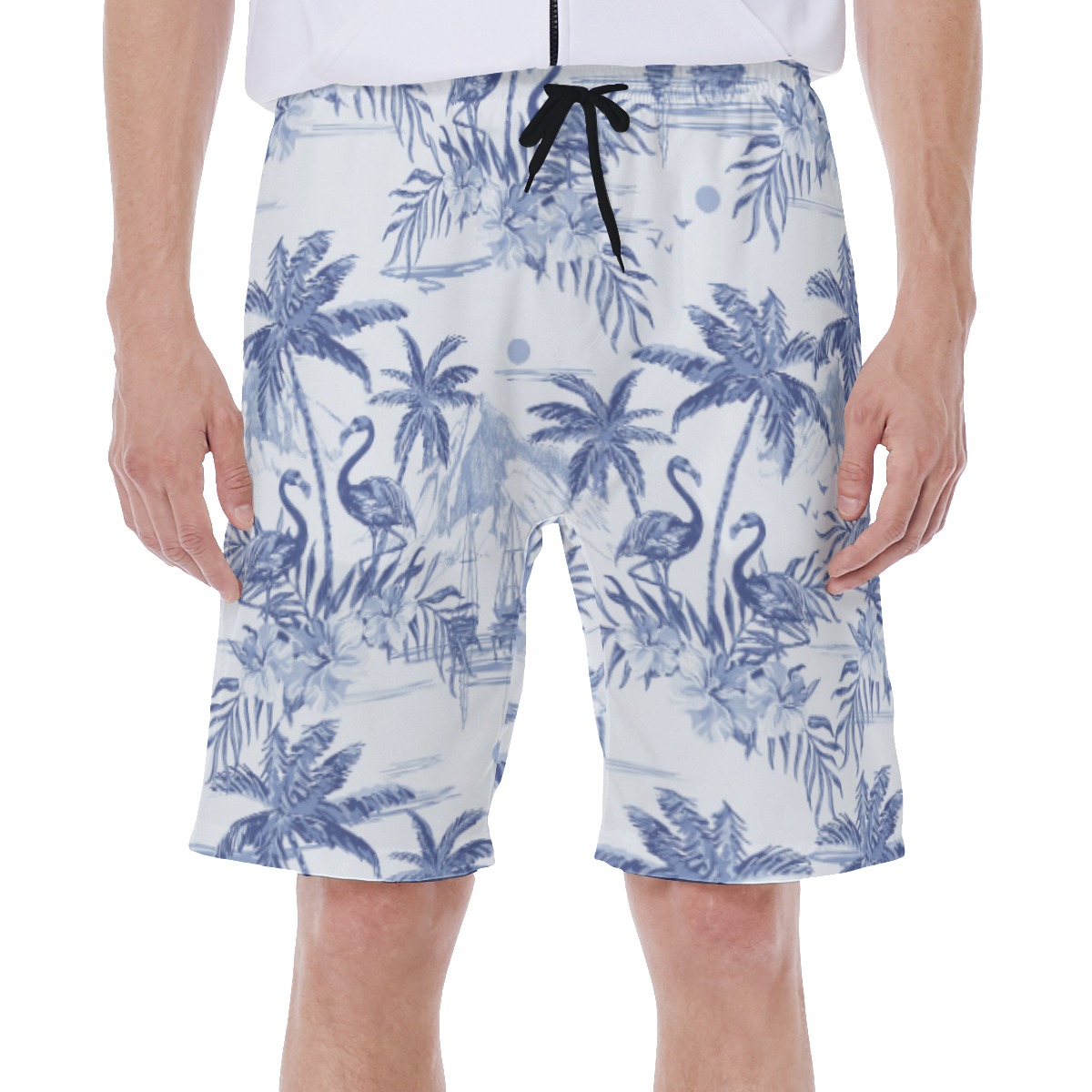 Flamingo Beach Sketch Men's Beach Swim Trunks - variant image 1