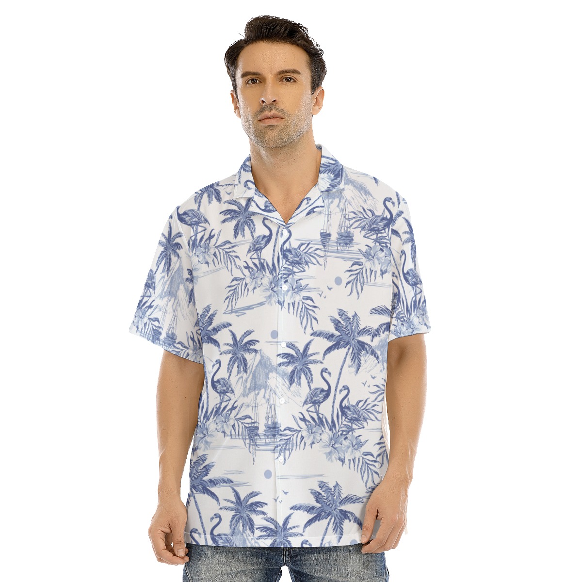 Flamingo Beach Hawaiian Shirt For Men - variant image 1