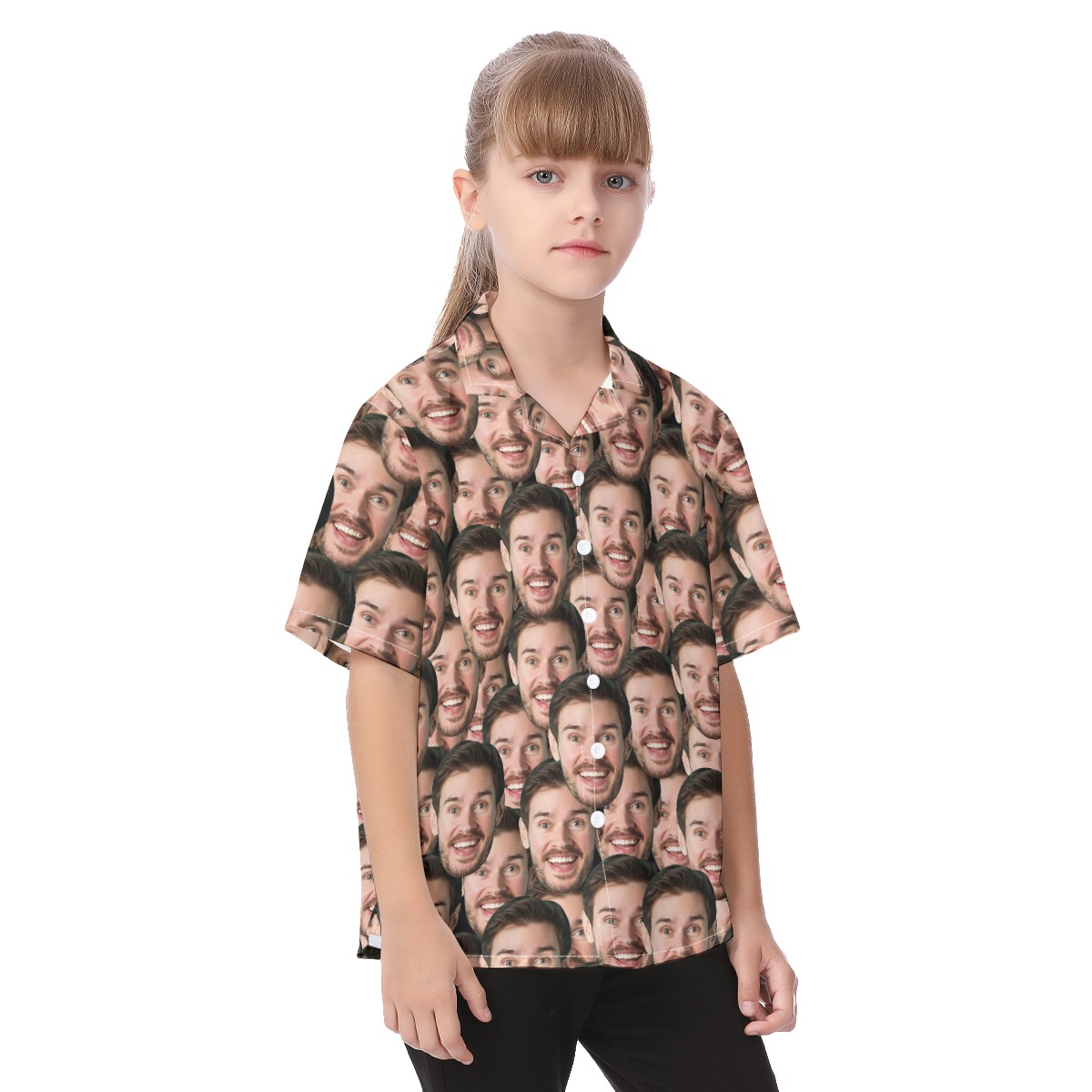 Funny Custom Face Kid's Button Up Shirt