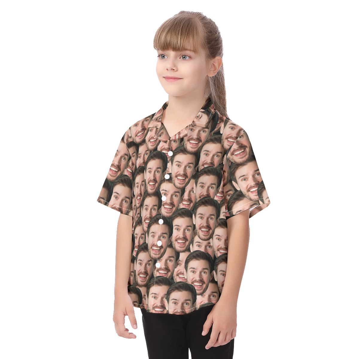 Funny Custom Face Kid's Button Up Shirt