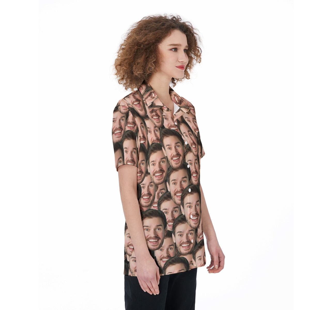 Funny Custom Face Women's Hawaiian Shirt