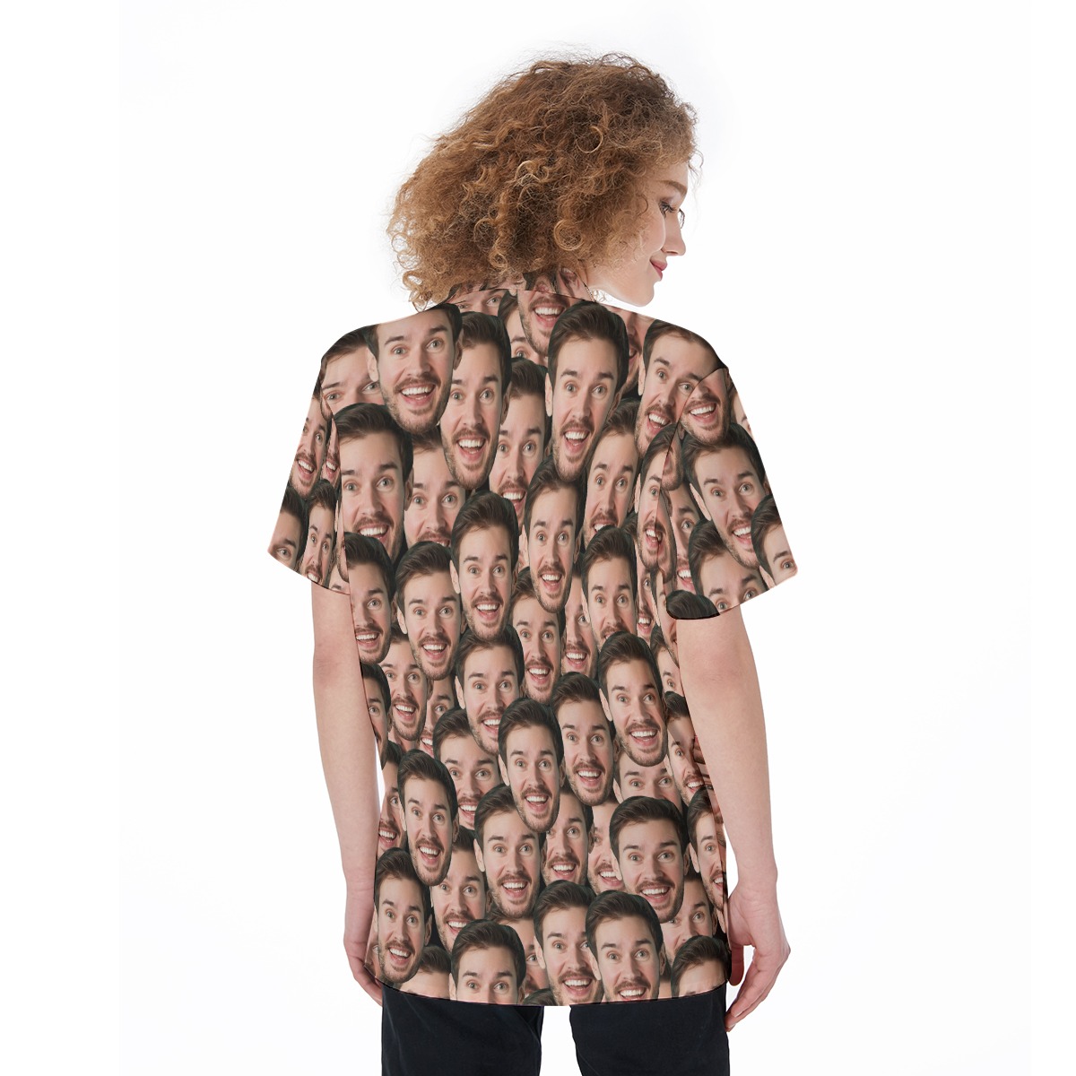 Funny Custom Face Women's Hawaiian Shirt