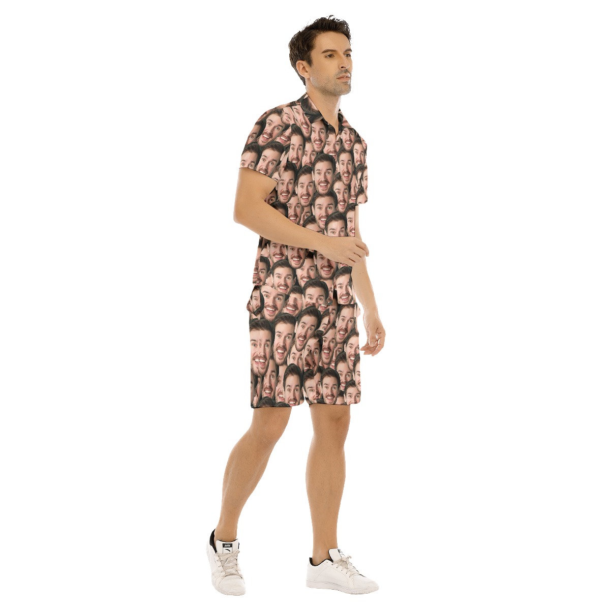 Cool Custom Face Button Up Shirt And Shorts