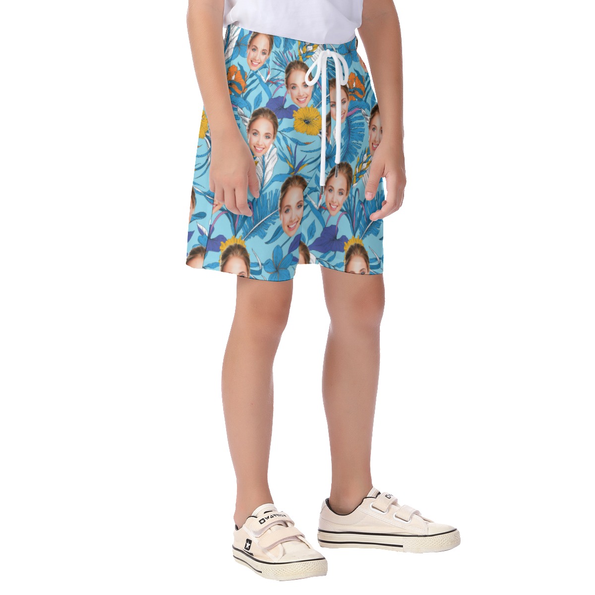 Funny Custom Face Tropical Kid's Shorts