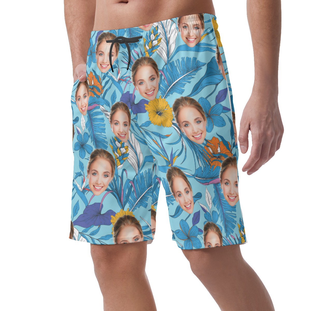 Unique Custom Face Men's Casual Shorts With Pockets