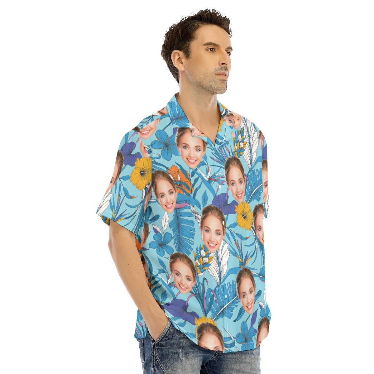 Funny Custom Face Tropical Hawaiian Shirt