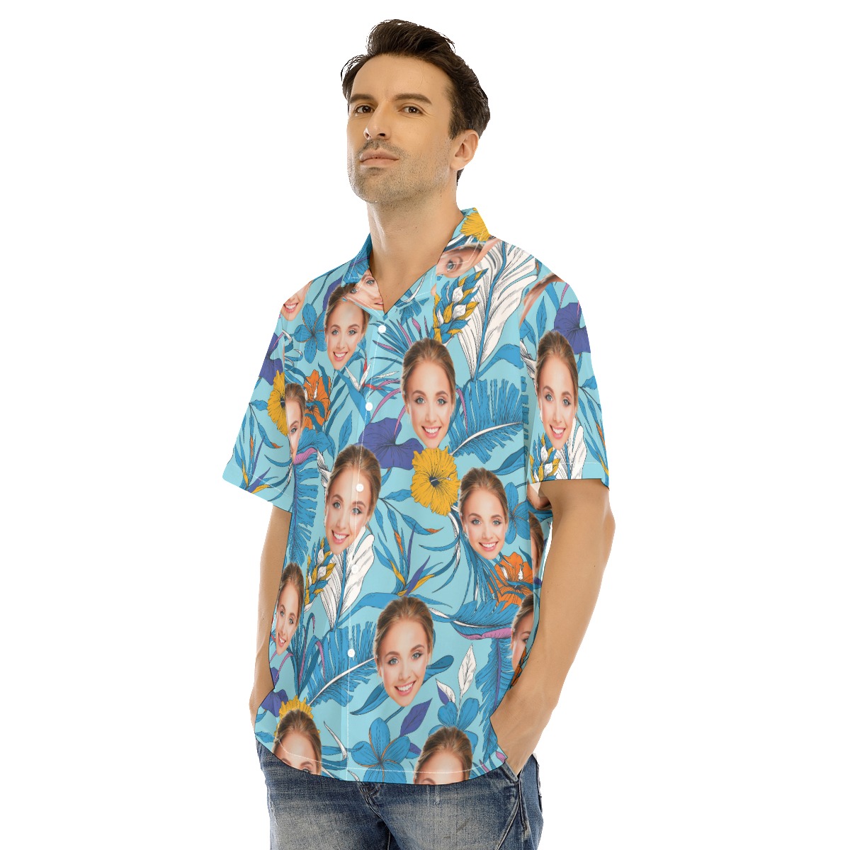 Funny Custom Face Tropical Hawaiian Shirt