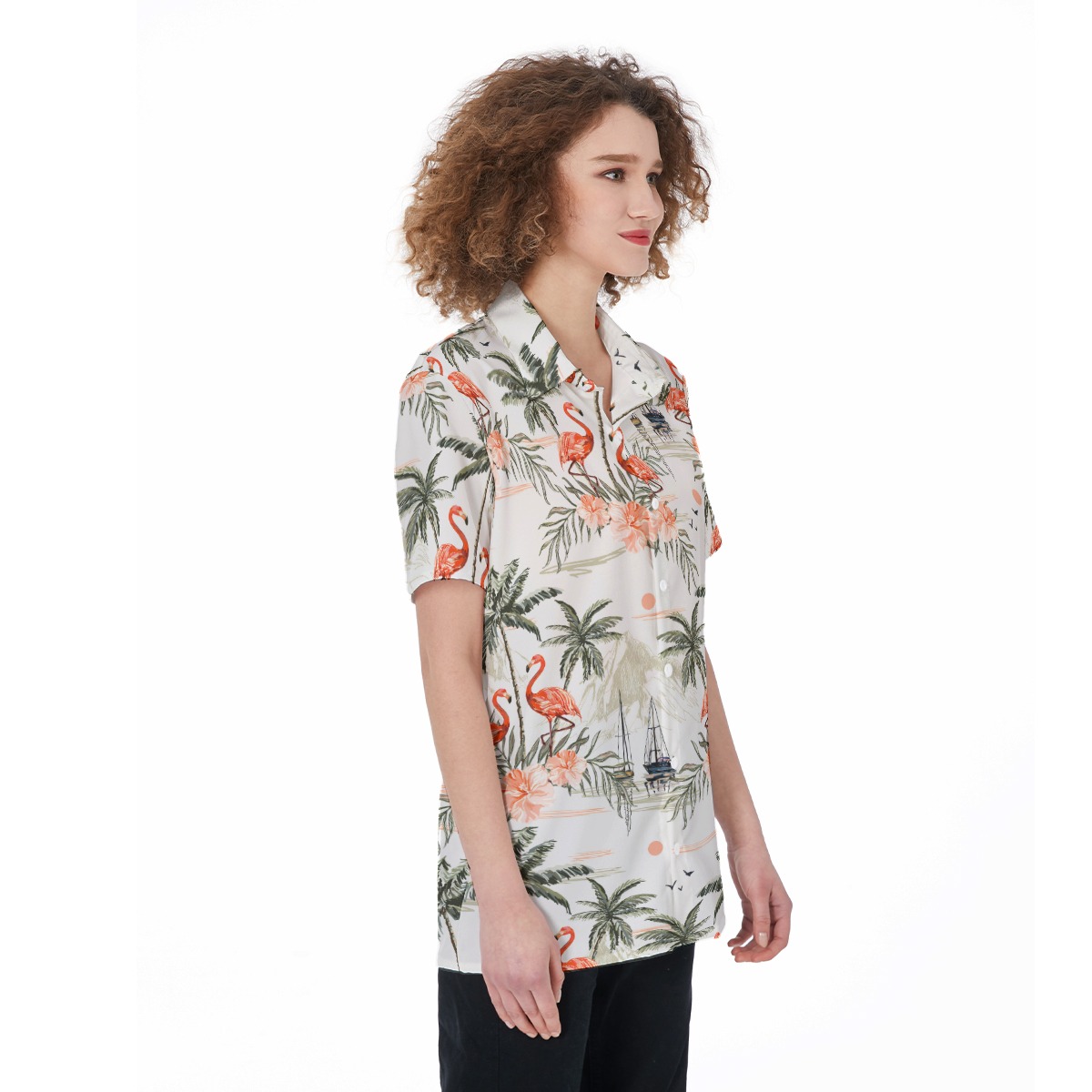 Vintage Flamingo Women Hawaiian Shirt