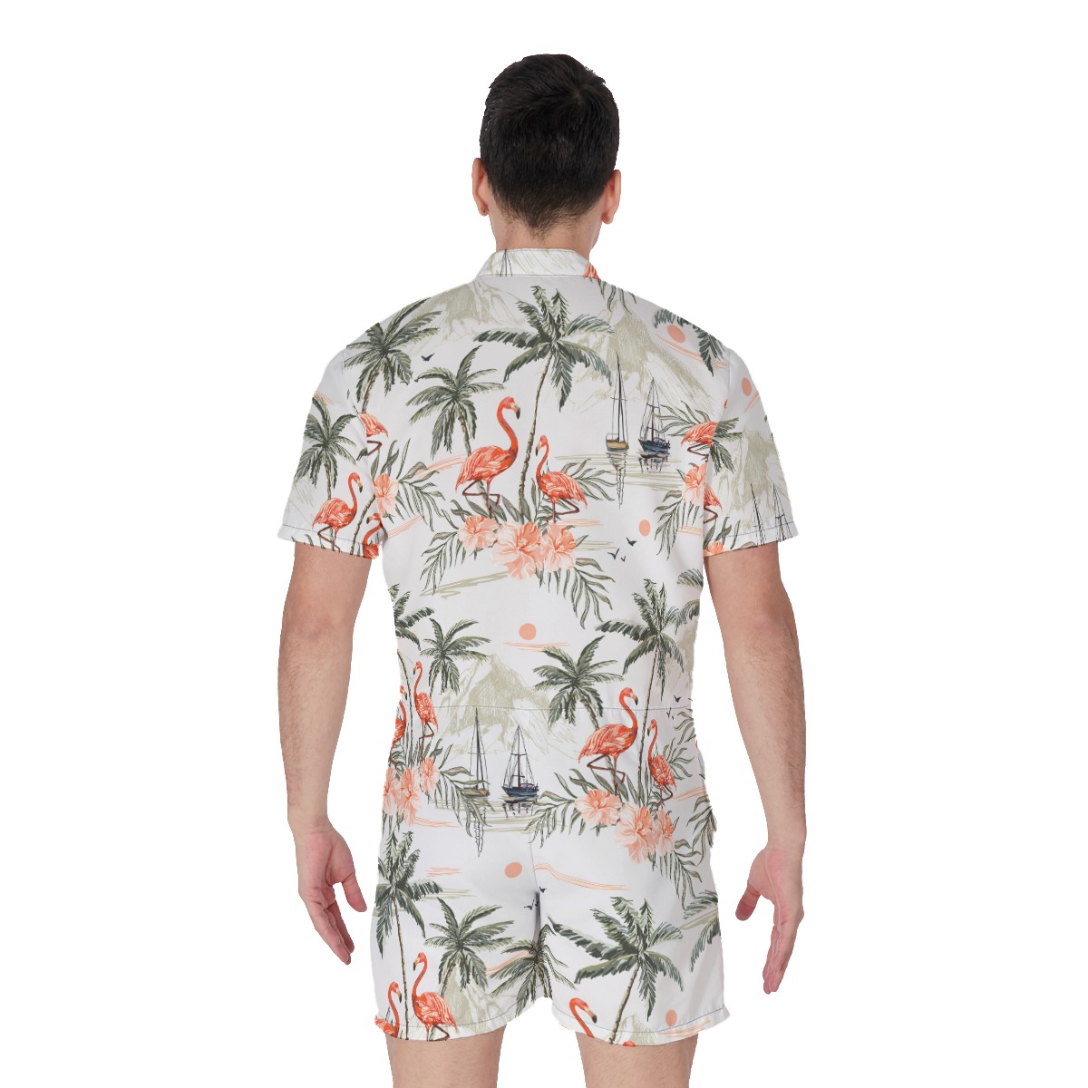 Vintage Flamingo Hawaiian Men's Romper